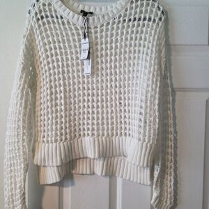 Express Ivory Waffle Knit Sweater